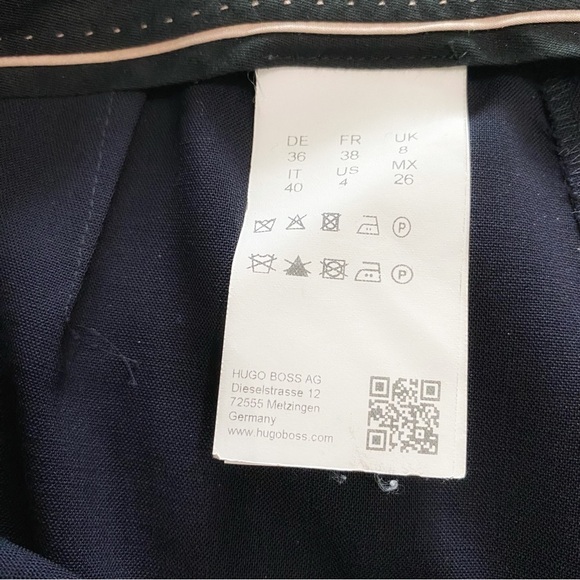 BOSS HUGO BOSS WOMEN'S WOOL BLEND NAVY DIESEL STRASSE DRESS PANTS - 4 - Picture 8 of 9